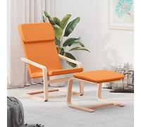 Drillkyn Sillón de relax con taburete, color amarillo oscuro, tapizado en madera de abedul maciza, para salón y dormitorio, sillón individual compacto con funda extraíble y asiento de alta calidad