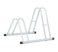 Drillkyn Soporte para 2 bicicletas de pie de acero galvanizado, ahorra espacio con patillas a diferentes alturas, para garaje, sótano, balcón, soporte estable para bicicleta sin anclaje al suelo