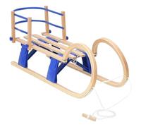 Drillkyn Trineo plegable con respaldo de madera contrachapada de 110 cm, incluye cuerda de tracción, patines de metal, para niños y adultos, ideal para nieve, trineo, descenso, deportes de invierno al