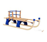Drillkyn Trineo plegable de madera con corredores de metal y cuerda de tracción, trineo infantil robusto para ocio y deportes de invierno, trineo ligero para descenso en la pendiente, ideal para uso
