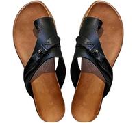 DRIMEE Sandalias de corrección del Dedo Gordo del pie para Mujeres, Sandalias ortopédicas Bunion Corrector con Soporte para el Arco Puntera enderezar los Zapatos,Negro,US9/EU41