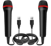 Drimoor - Pack de 2 micrófonos USB con Cable de 4 m para Rock Band, Guitar Hero, Let's Sing, Compatible con PS2, PS3, PS4, PS5, Switch, Wii, Wii U, Microsoft Xbox 360, Xbox One y PC