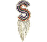 Drinestone Inglés Carta Broches de borla para mujeres Unisex Sparking Party Office Pins Regalos Broches para mujeres