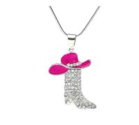 Drinestone Western Boots Pendientes Vaceta Vaqueta de vaquero Pendientes Bohemian Rodeo Boot Drop Chanding Collar para mujeres