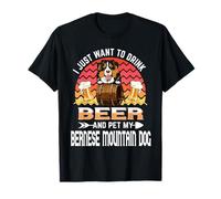 Drink Beer and Pet My Bernese Mountain Funny Puppy Dog Lover Camiseta
