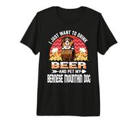 Drink Beer and Pet My Bernese Mountain Funny Puppy Dog Lover Camiseta Premium