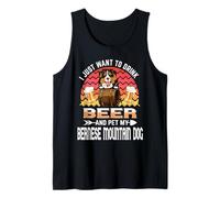 Drink Beer and Pet My Bernese Mountain Funny Puppy Dog Lover Camiseta sin Mangas