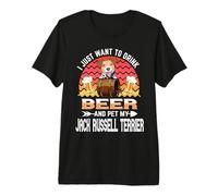 Drink Beer and Pet My Jack Russell Terrier Puppy Dog Lover Camiseta Premium