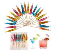 Drink Cocktail Umbrellas- Decorative Fruit Toothpicks Drink Umbrella Toothpick Set, 3.94x0.12 inches Party Cocktail Picks Appetizer Skewers for Bar Wedding Birthday Holiday Cupcake Snack Sandwich