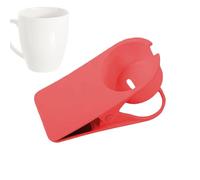 Drink Cup Holder Clamp - 7.87 Inch Abs Desk Clip | Office Water Cup Desktop Stand | Table Edge Bottle with Spring Gripper. 185g, Fits 1.5in Thick, Multicolour (Pink Green White Black