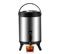 Drink Dispenser - Stainless Steel Drink Dispenser | Portable Insulated Beverage Dispenserr | Thermal Bucket For Hot Water And Beverage | Iced Juices Jug For Winter Summer Picnic Travel Outdoor