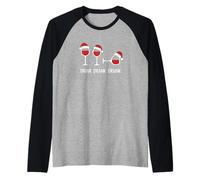 Drink Drank Drunk - Camiseta Divertida de Navidad Vino Camiseta Manga Raglan