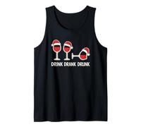 Drink Drank Drunk - Camiseta Divertida de Navidad Vino Camiseta sin Mangas