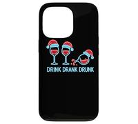 Drink Drank Drunk - Camiseta Divertida de Navidad Vino Carcasa para iPhone 13 Pro