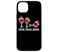 Drink Drank Drunk - Camiseta Divertida de Navidad Vino Carcasa para iPhone 14 Plus