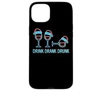Drink Drank Drunk - Camiseta Divertida de Navidad Vino Carcasa para iPhone 15 Plus
