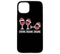 Drink Drank Drunk - Camiseta Divertida de Navidad Vino Carcasa para iPhone 15 Plus