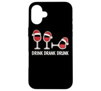 Drink Drank Drunk - Camiseta Divertida de Navidad Vino Carcasa para iPhone 16 Plus