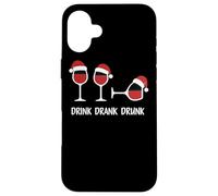 Drink Drank Drunk - Camiseta Divertida de Navidad Vino Carcasa para iPhone 16 Plus