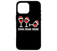 Drink Drank Drunk - Camiseta Divertida de Navidad Vino Carcasa para iPhone 16 Pro MAX