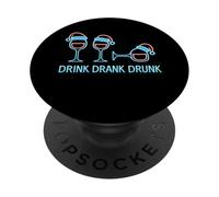 Drink Drank Drunk - Camiseta Divertida de Navidad Vino PopSockets PopGrip Adhesivo