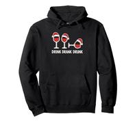 Drink Drank Drunk - Camiseta Divertida de Navidad Vino Sudadera con Capucha