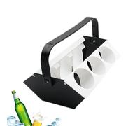 Drink Holder with Handle - Portable Beer Carry Tray | 6-Slot Drink Organizer Holder | Beer Travel Carry with Ice Compartment For Travel Camping Fishing Hiking Backpacking Sports Outgoing Garden BBQ
