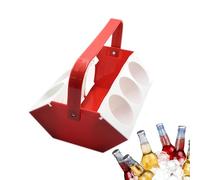 Drink Holder with Handle, Travel Beer Tote with Ice Compartment, 6-Slot Drink Organizer Holder, Convenient Daily Companion For Travel Camping Fishing Hiking Backpacking Sports Outgoing Garden BBQ