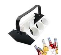 Drink Holder with Handle, Travel Beer Tote with Ice Compartment, 6-Slot Drink Organizer Holder, Convenient Daily Companion For Travel Camping Fishing Hiking Backpacking Sports Outgoing Garden BBQ