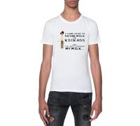 Drink Milk, Kick Ass - Moss, The It Crowd Camiseta De Manga Corta Blanca con Cuello Redondo para Hombre