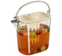 Drink Pitcher 1200ml - Clear Leakproof Jug for Handle | Fridge Storage Container with Lid, Leakproof Container, Beverage Server for Tea Juice Lemonade Hot Cold Drinks Kitchen Home Restaurant