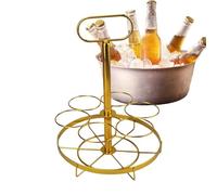 Drink Storage Rack, Golden Soda Can Holder, 8,66 x 8,66 x 11,81 pulgadas, Space Saving Beverage Organizer, Metal Stand, Sleek Modern Design for Home, Kitchen and Refrigerator (Gold)