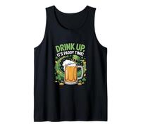 Drink Up It's Paddy Time Funny Día de San Patricio Camiseta sin Mangas