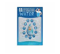 Drink Water Poster Colorful Hydration Chart Fun Health Reminder Kitchen Bathroom Home Wall Art Decor(Unframed,16X24inch(40X60cm))