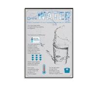 Drink Water Reminder Poster Hydration is Essential Wall Art for Gym Locker Room Yoga Studio Cafeteria Canvas(Framed,12X18inch(30X45cm))