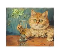 Drinking Cat Calendar, Weird Cat Calendar, 2025 Vertical Calendar, Monthly Family Planner, Cat Lovers Calendar, Funny Cat Wall Calendar, Home Organizer Calendar, Cat Ilustration Calendar