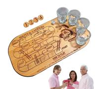 Drinking Game Plate, Chutes & Ladders Shot Board, Snakes & Ladders Party Game, Fun Interactive Gameplay, Pressure Tabletop Design, Ideal for Celebrations, 14.96x7.48x0.02 Inches