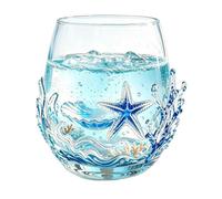 Drinking Glasses - Sea Animal Glass Cup, 350ml Transparent Cocktail Glass