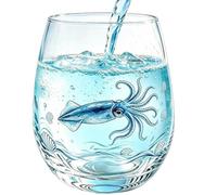 Drinking Glasses - Sea Animal Glass Cup, 350ml Transparent Cocktail Glass