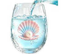 Drinking Glasses - Sea Animal Glass Cup, 350ml Transparent Cocktail Glass
