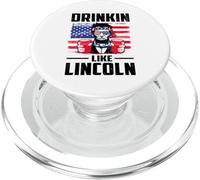 Drinking Like Lincoln Merica Flag Patriotic 4th of July PopSockets PopGrip para MagSafe