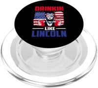 Drinking Like Lincoln Merica Flag Patriotic 4th of July PopSockets PopGrip para MagSafe