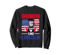 Drinking Like Lincoln Merica Flag Patriotic 4th of July Sudadera