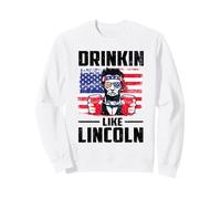 Drinking Like Lincoln Merica Flag Patriotic 4th of July Sudadera