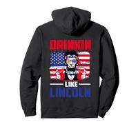 Drinking Like Lincoln Merica Flag Patriotic 4th of July Sudadera con Capucha