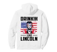 Drinking Like Lincoln Merica Flag Patriotic 4th of July Sudadera con Capucha