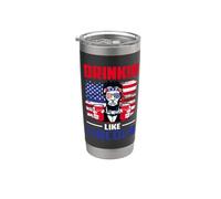 Drinking Like Lincoln Merica Flag Patriotic 4th of July Vaso térmico de acero inoxidable de doble pared