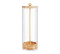 Drinking Straw Vault - Removable Wood Lidcase, Cylindrical Pencil Box,Luminous Glasslike Showcase | Beverage Station Arranger, Classroom Kitchenette Placement Multifunctional Household Architecture