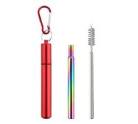 Drinking Straws - Metal Straw Set with Case | Cleaning Brush Keychain for Travel, Home, Office, Business, Cruise Ship Adventures, and Eco Friendly Drinking Solutions