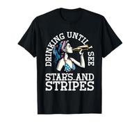 Drinking Until I See Stars and Stripes For Women 4th of July Camiseta